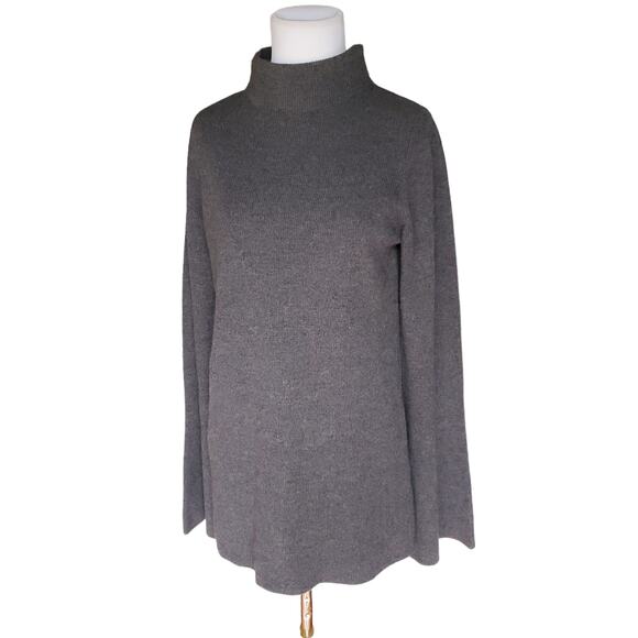 Robert Rodriguez Gray Wool Cashmere Bell Sleeve Open Back Rib Sweater Sz Small - Picture 4 of 11